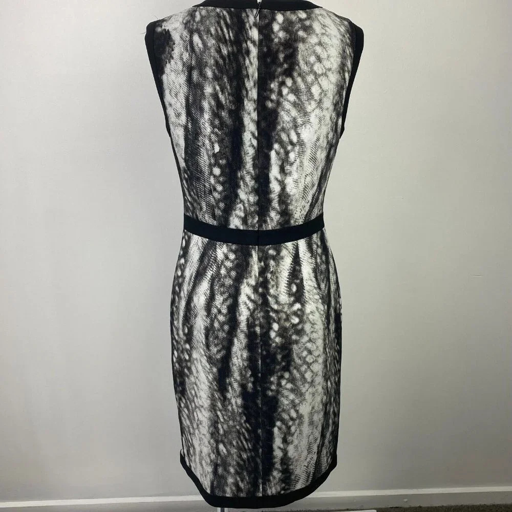 David Lawrence Size 8 Black White Women's Dress Pencil Sleeveless Workwear - Picture 11 of 15